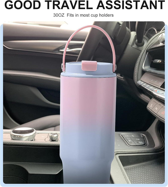 Pastel Dual Shade Tumbler With Handle