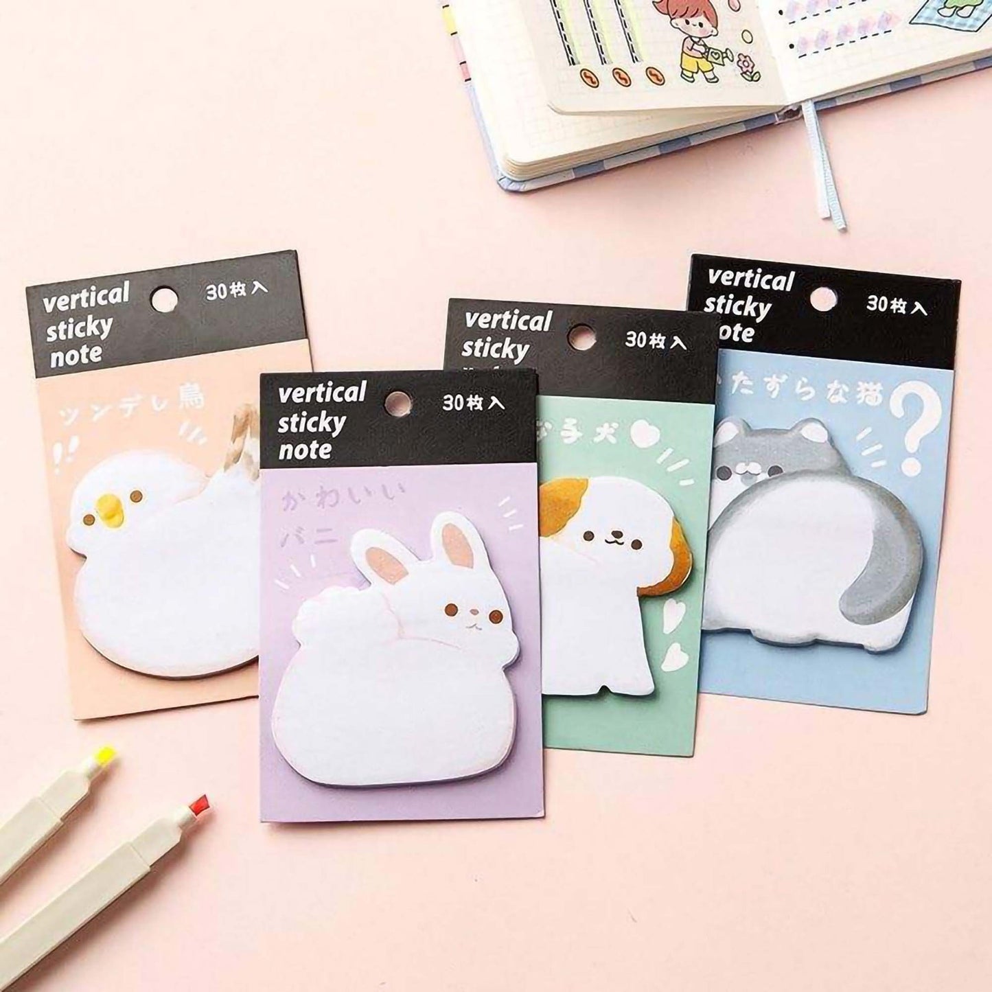 Kawaii Animal Hug Sticky Notes