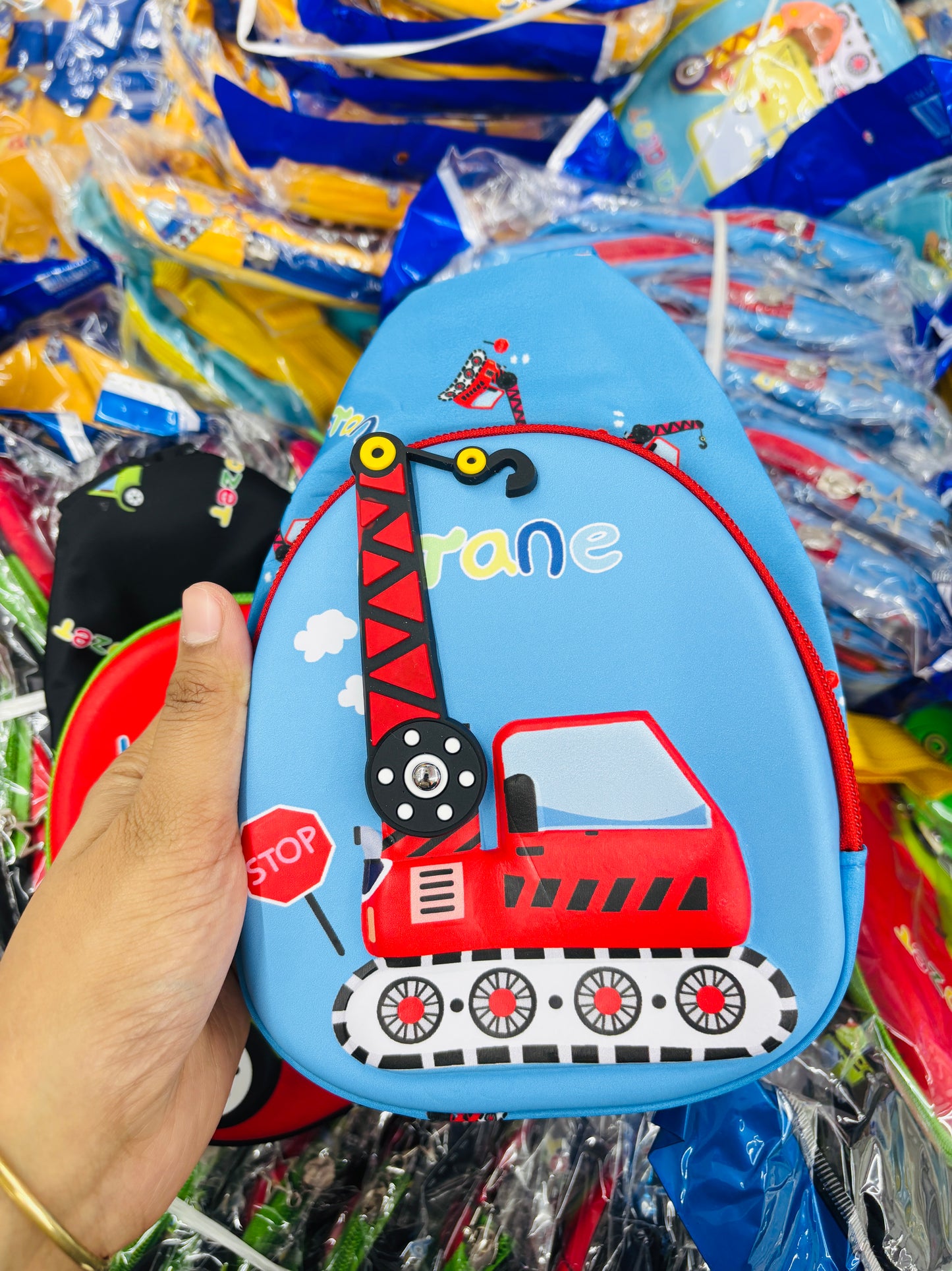 Construction Vehicles Kids Chest Sling Bag