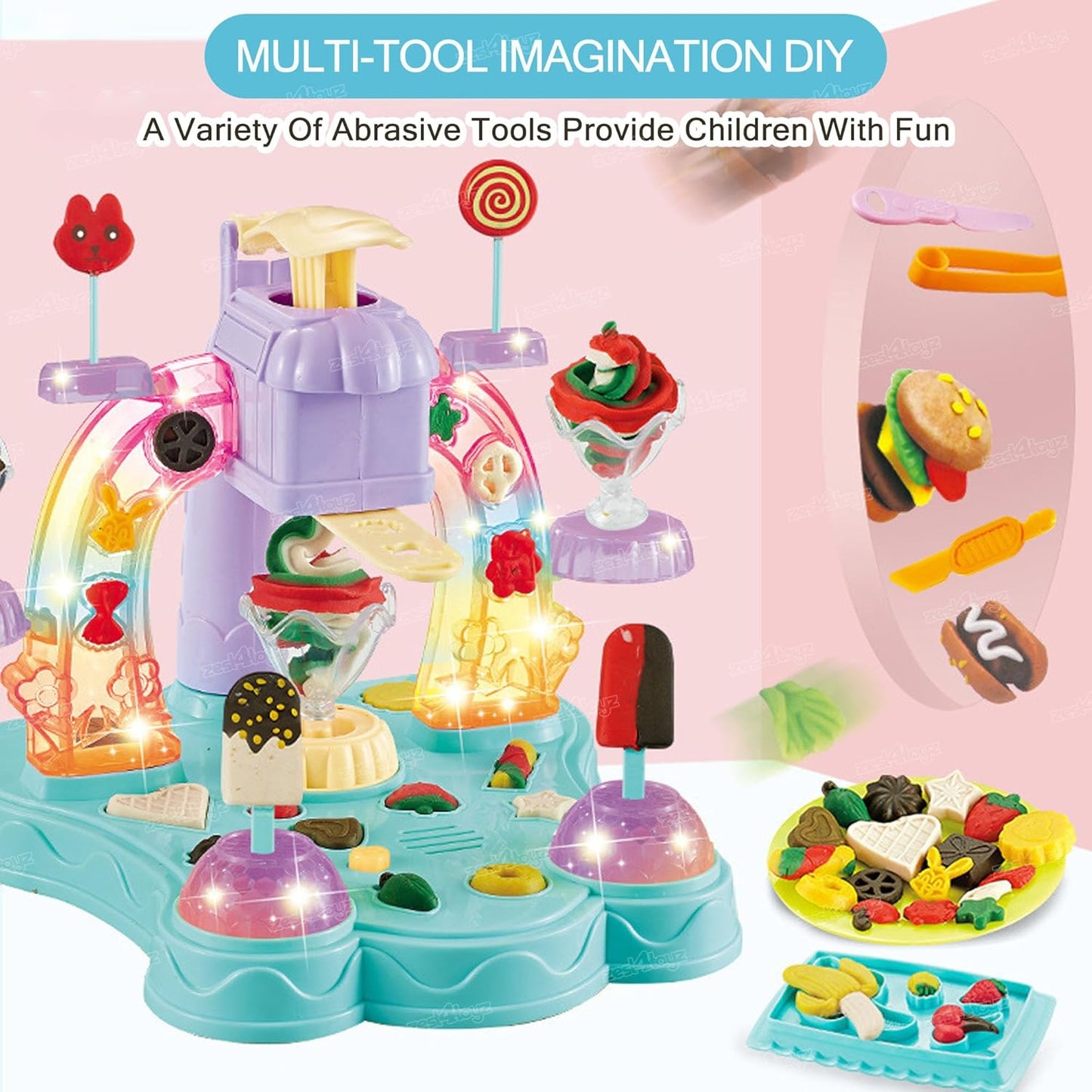 Clay Dough Toy Set for Kids Ice Cream Maker
