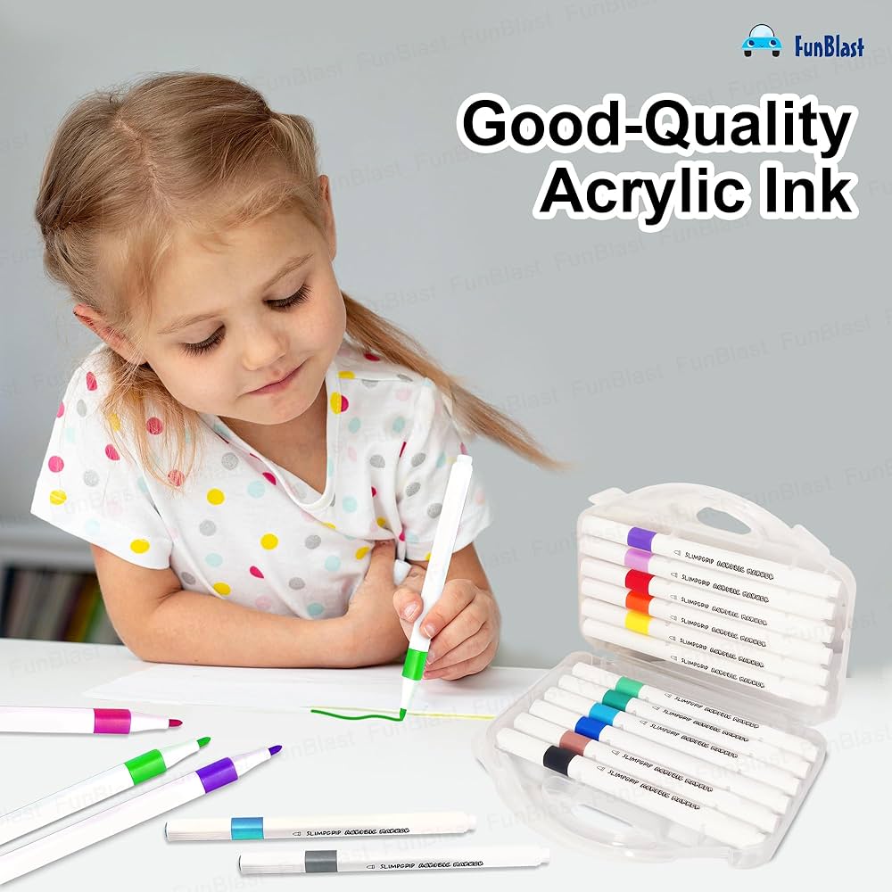 Doddledash Slimgrip Acrylic Marker – Set of 12