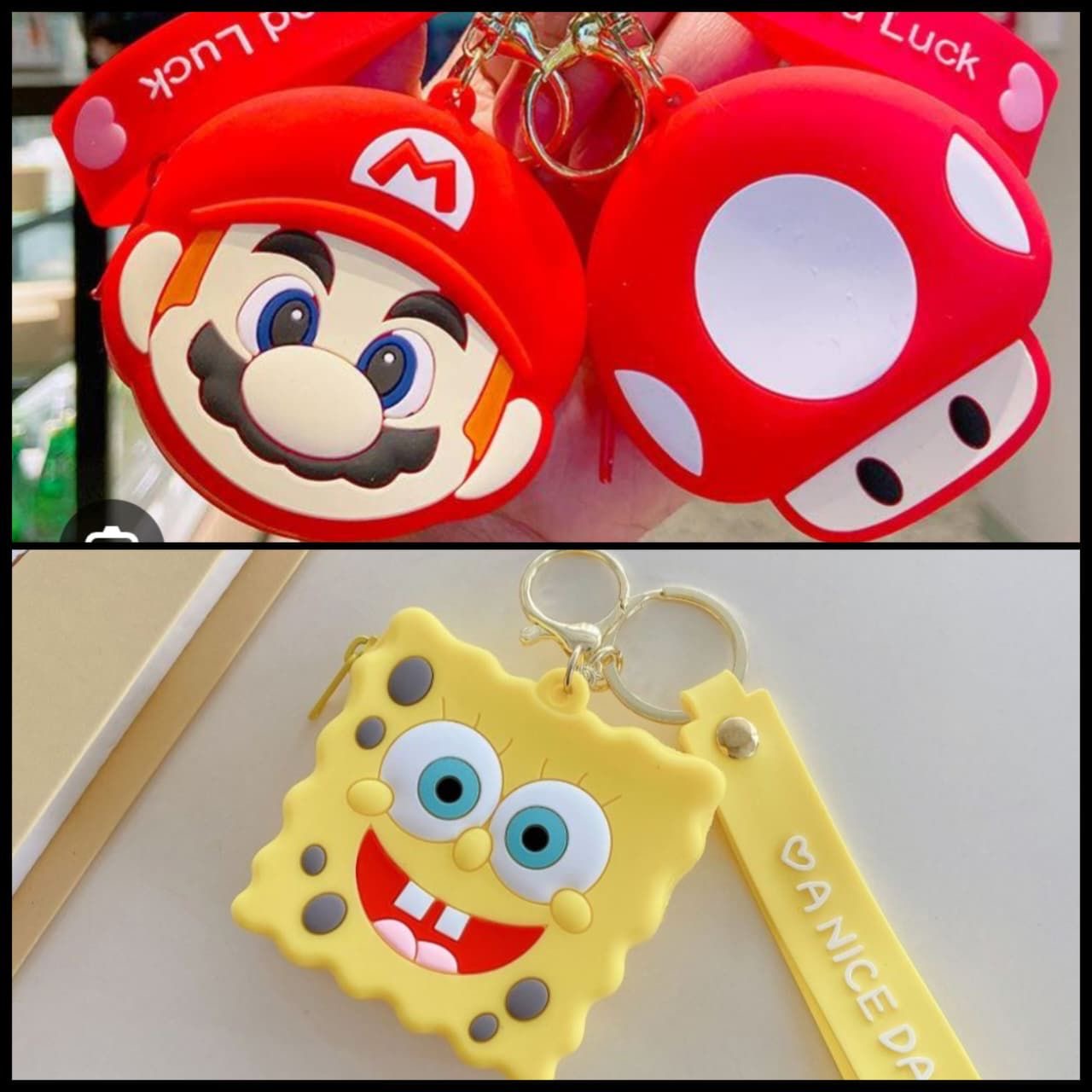 Silicone coin pouch keychain