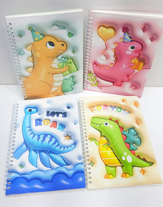 Dino 3D Design Spiral Diary