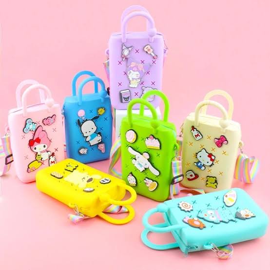 Silicone Sling Bag with Charms
