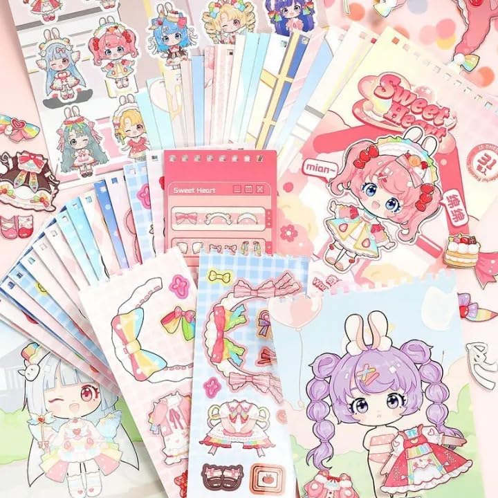 Doll dress-up sticker activity book