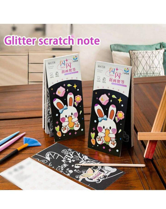 Glitter Scratch Notebook + Coloring