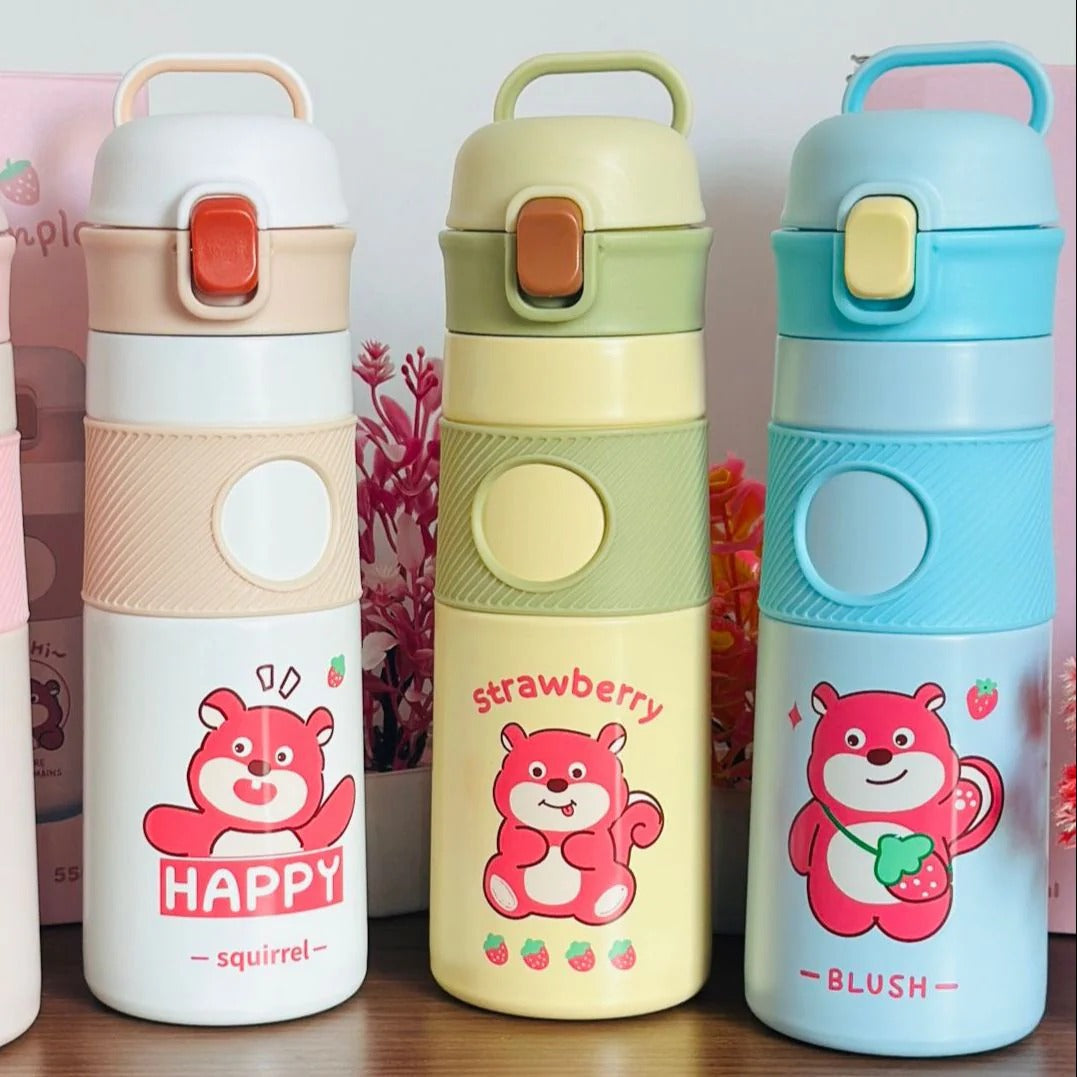 Personalized Bear Print Water Bottles – 550ml