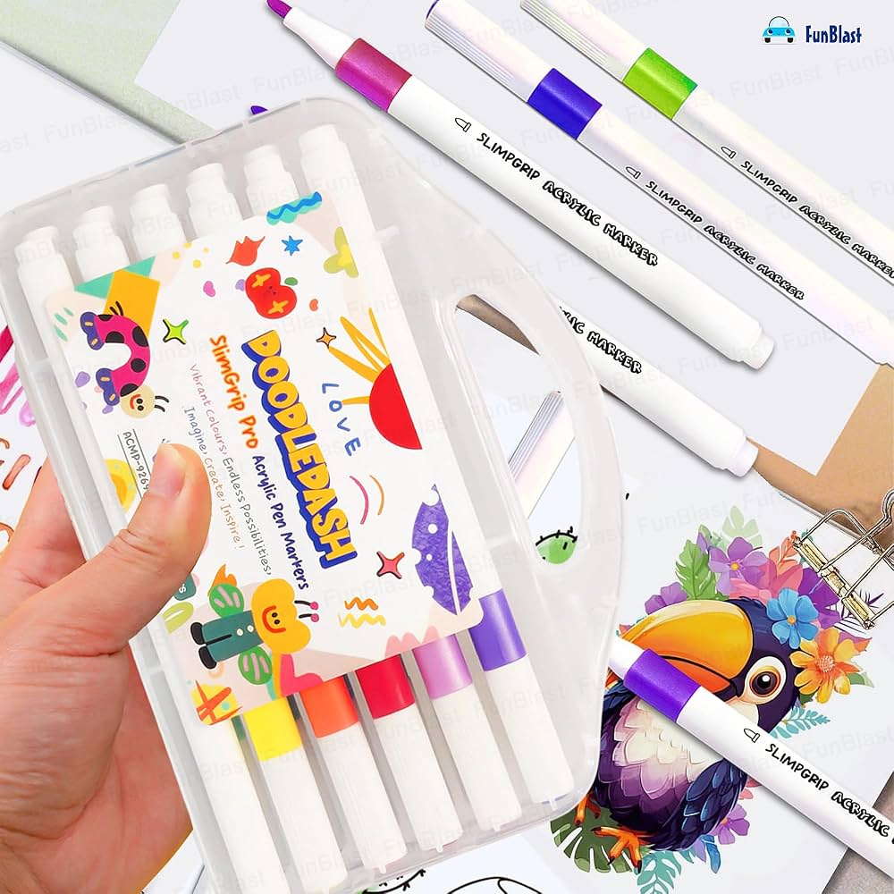 Doddledash Slimgrip Acrylic Marker – Set of 12