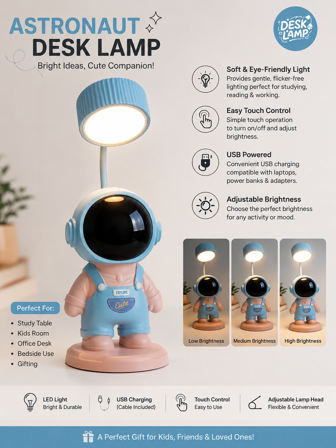 Astronaut LED Desk Lamp