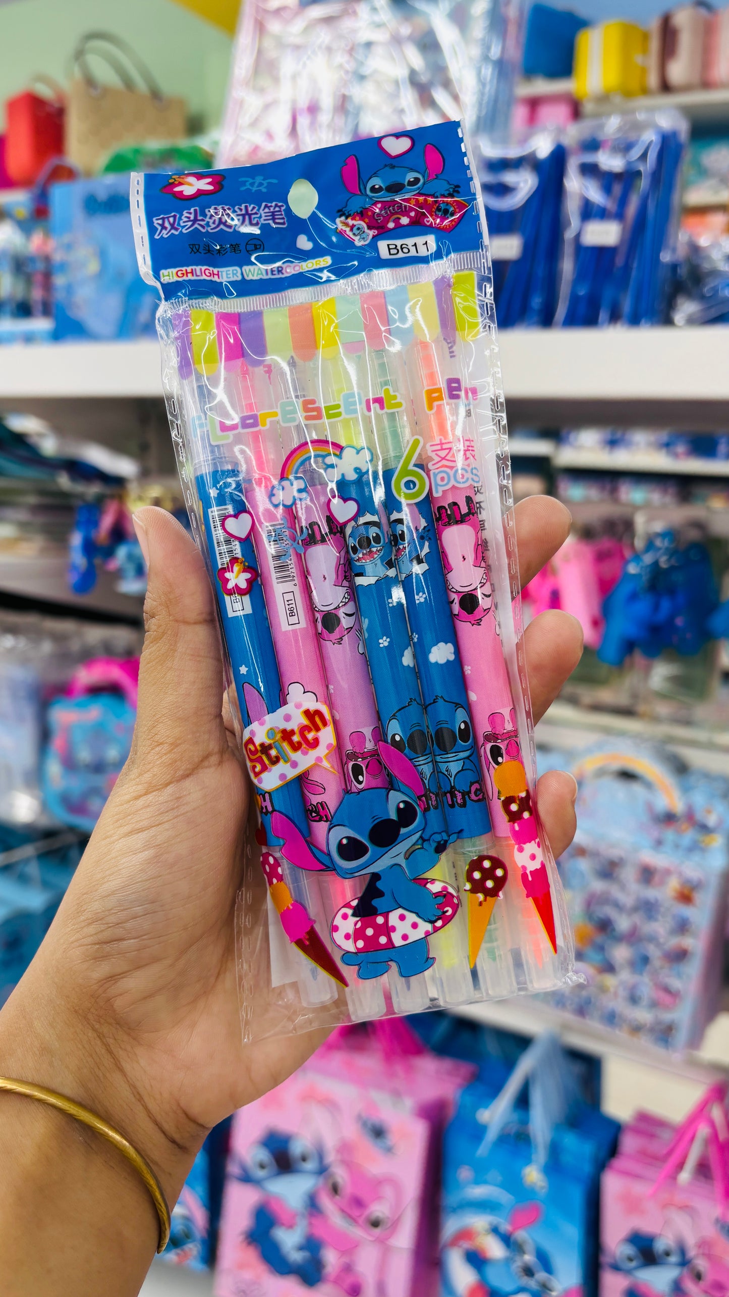 Stitch Double-Sided Fluorescent Highlighter Pen Set