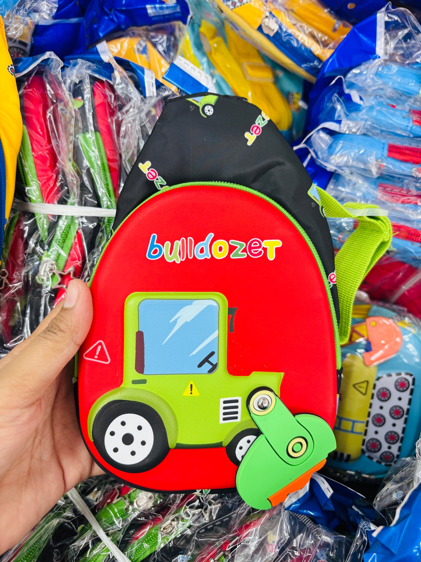 Construction Vehicles Kids Chest Sling Bag