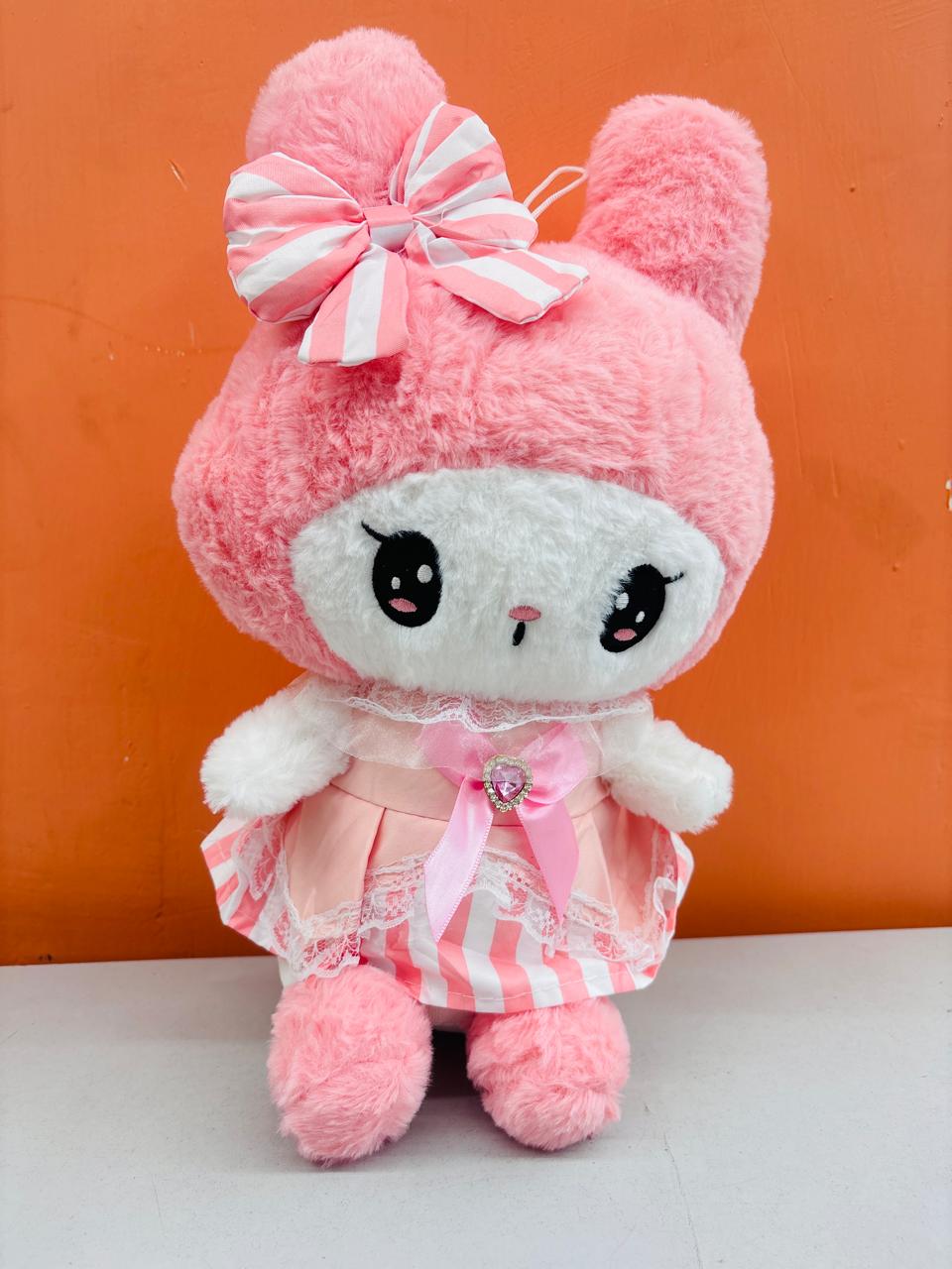 Pink Bow Bunny Plush Toy