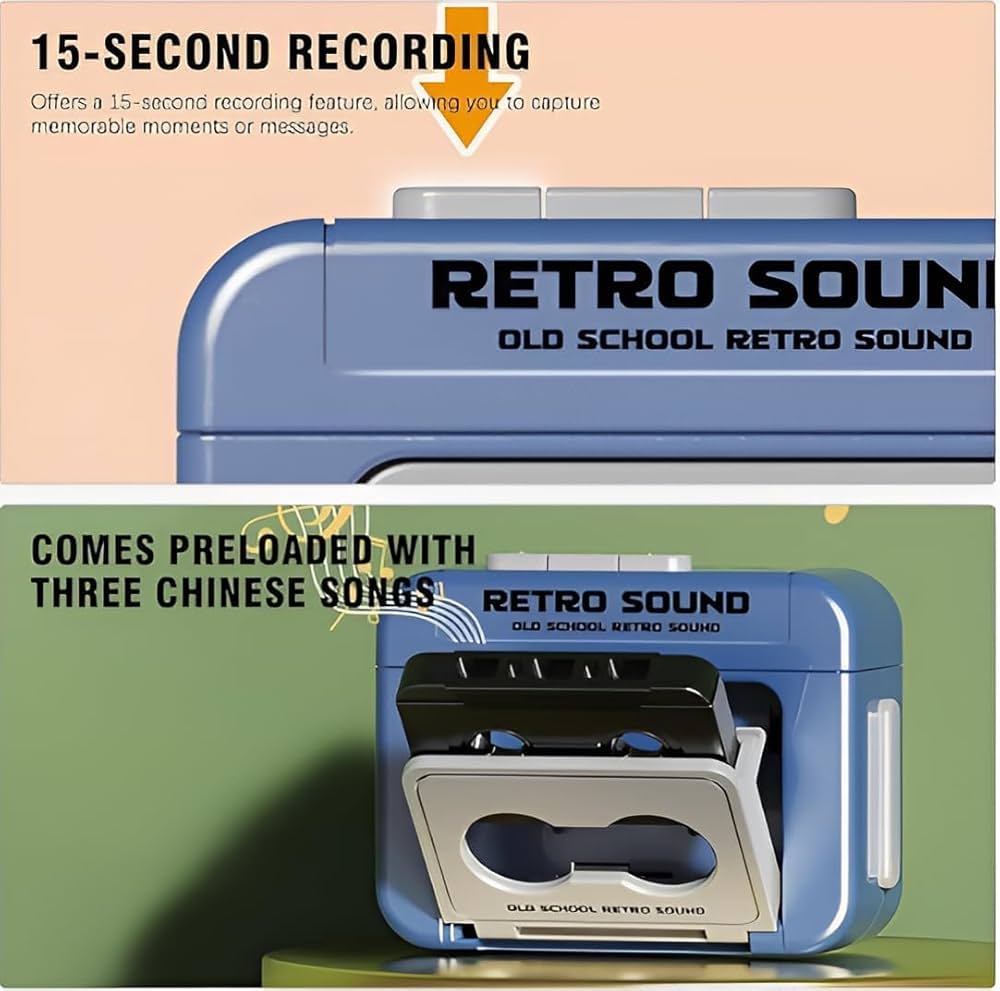 Retro Cassette Tape Mini Voice Recorder Keychain