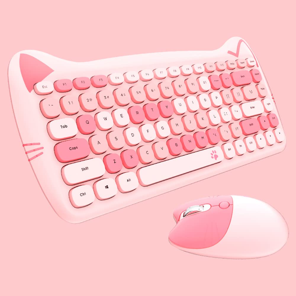 Cute Cat Keyboard and Mouse Combo