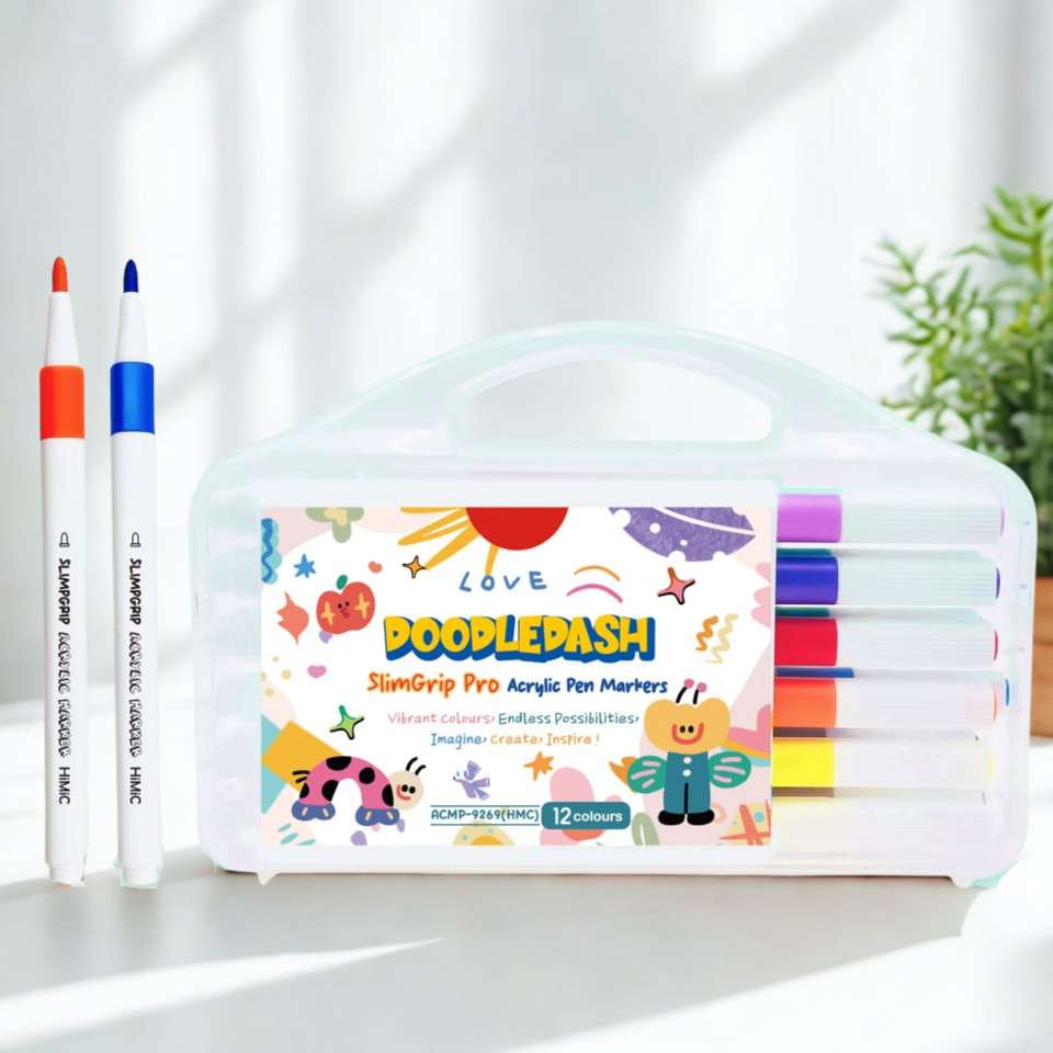 Doddledash Slimgrip Acrylic Marker – Set of 12