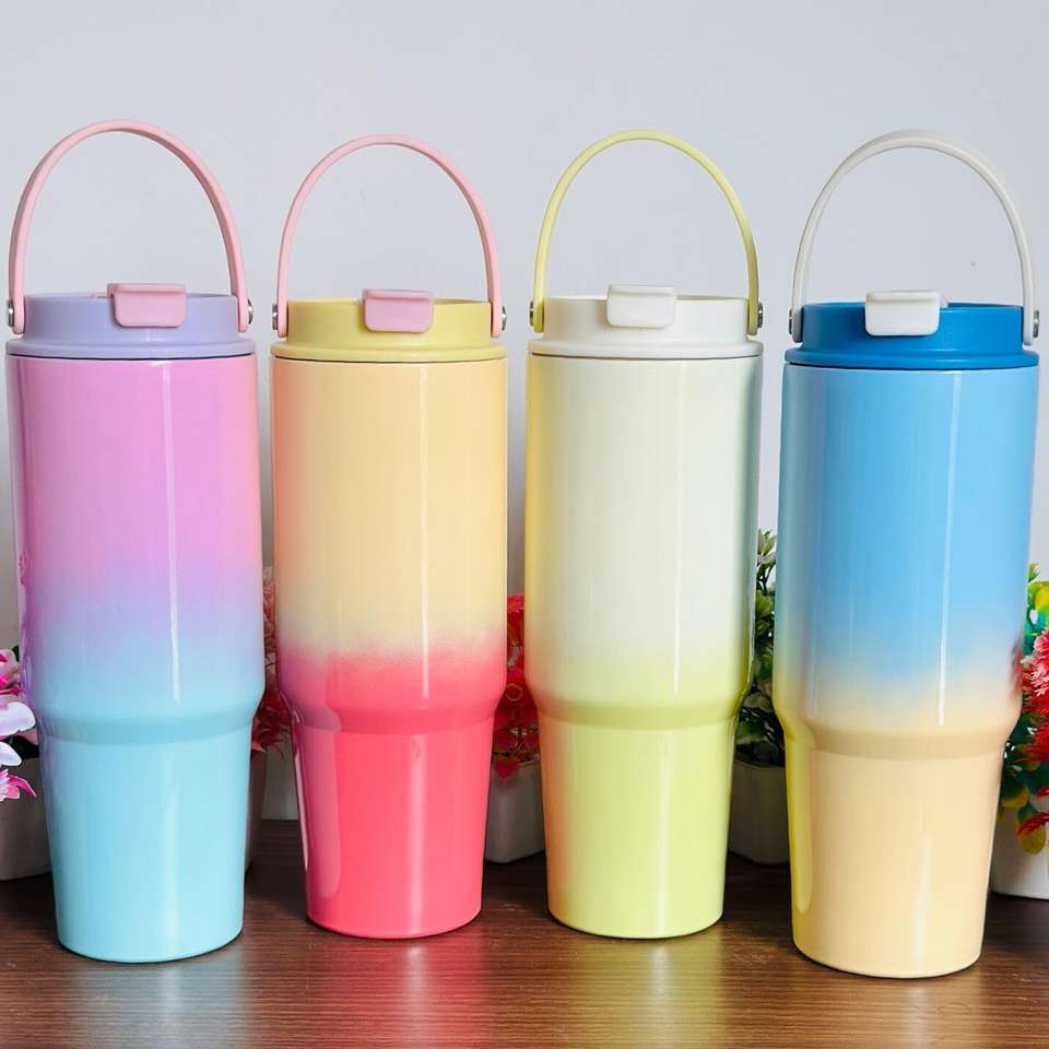 Pastel Dual Shade Tumbler With Handle