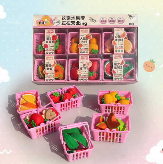 Fruits Basket Eraser Set - 6Pcs