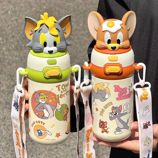 Tom & Jerry Dual Sipper Insulated Water Bottle 550ml