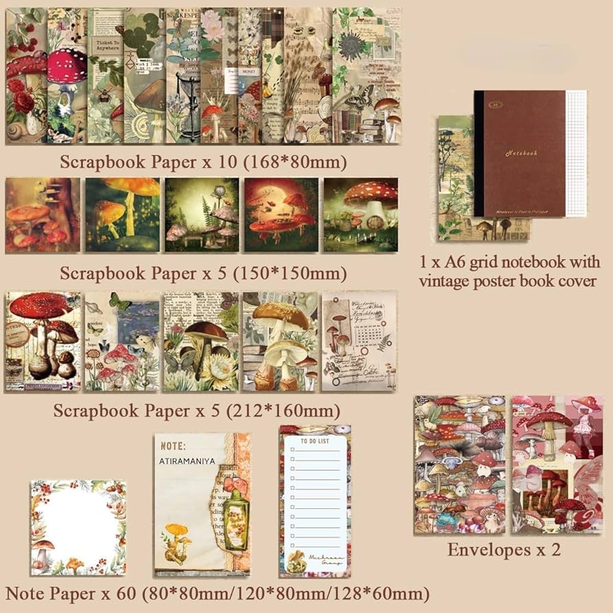 Paper Vintage Aesthetic Scrapbook Kit