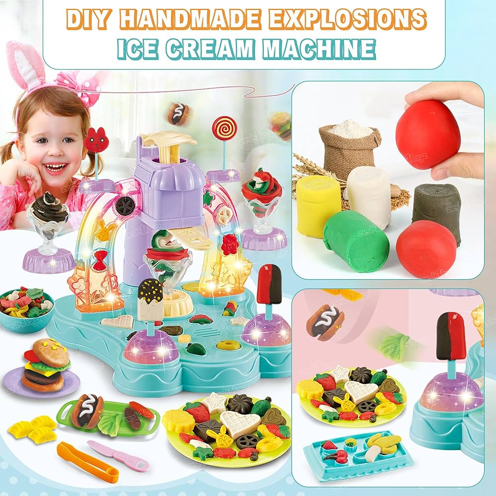Clay Dough Toy Set for Kids Ice Cream Maker