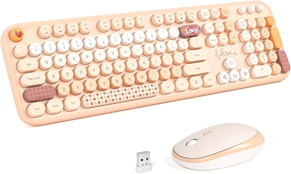 Kawaii Wireless Keyboard and Mouse Combo (Lovely)