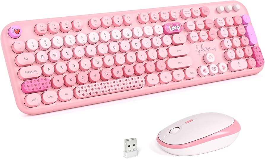 Kawaii Wireless Keyboard and Mouse Combo (Lovely)