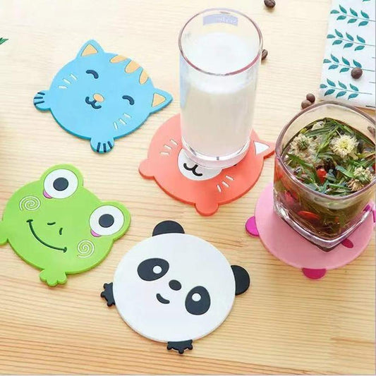 Cute Critter Silicone Coaster Set (Pack of 2)