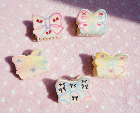 3D Bow Character Hair Clips