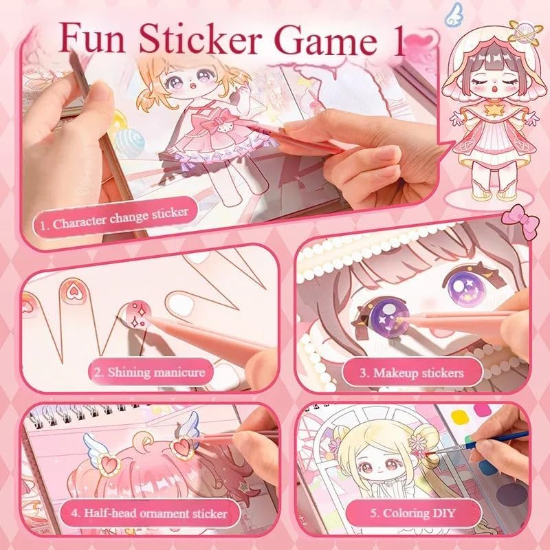 Doll dress-up sticker activity book