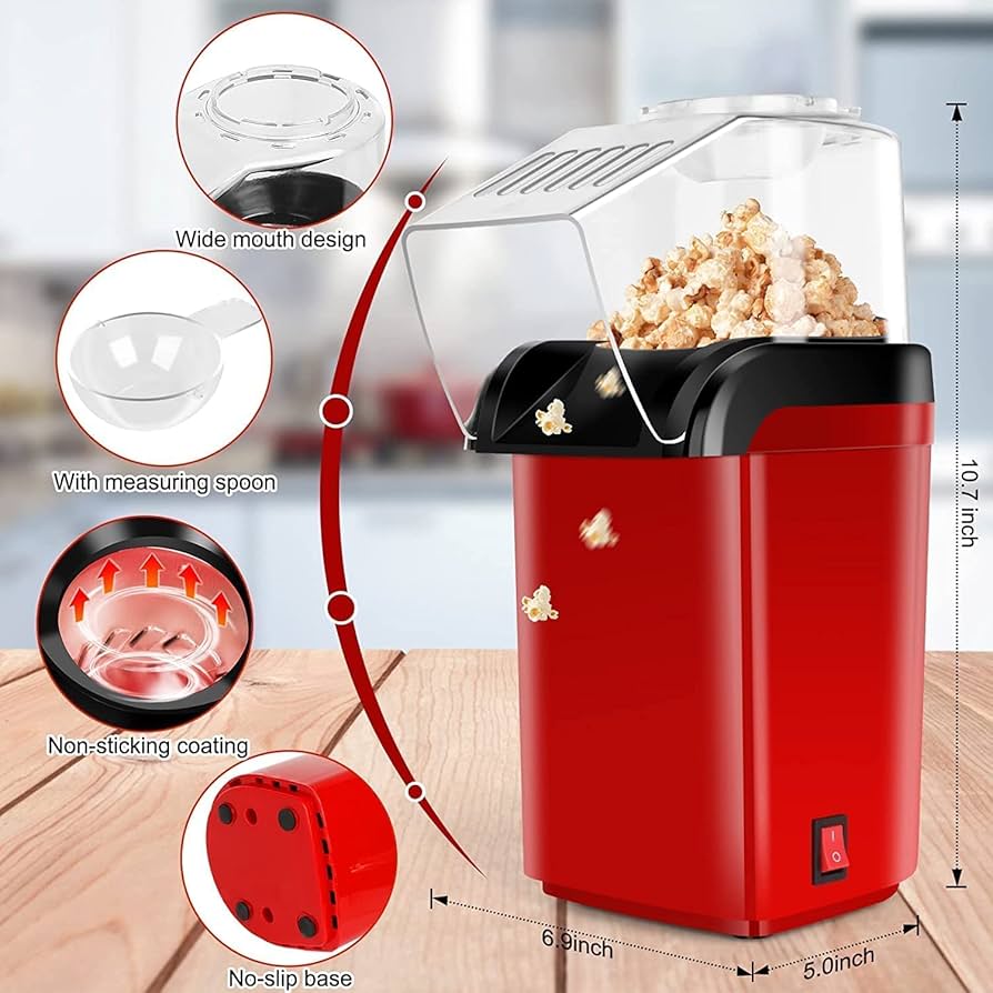 Oil-Free Hot Air Popcorn Maker