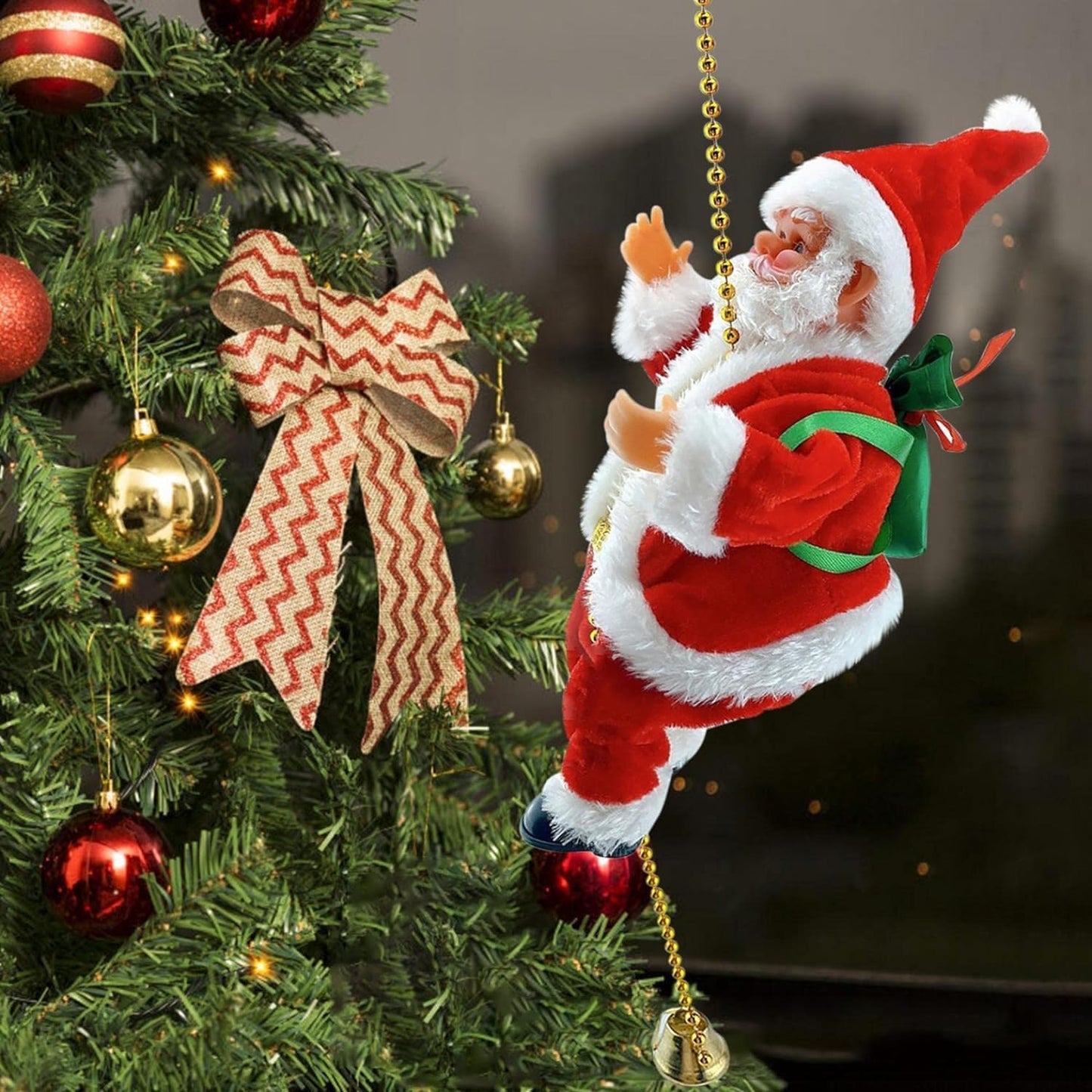 Musical Santa Claus Rope Climber for Festive Joy