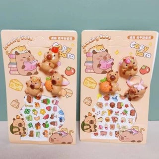 Capybara Kids Ring With Nail sticker