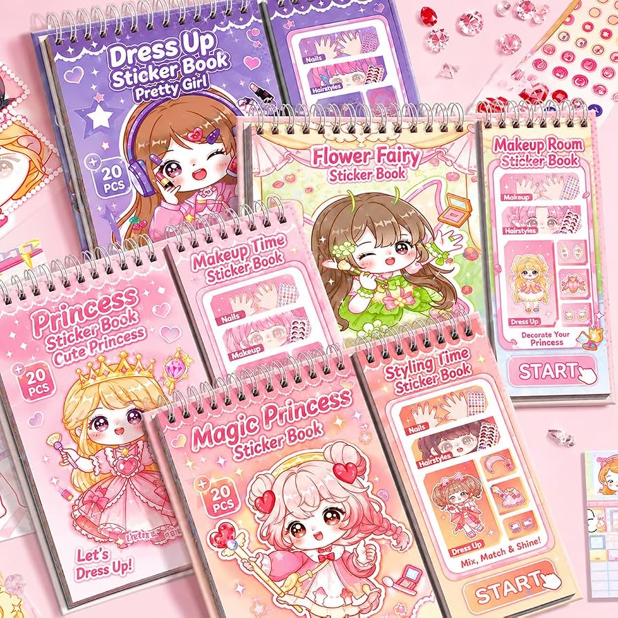 Doll dress-up sticker activity book