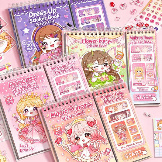 Doll dress-up sticker activity book