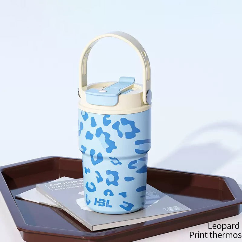 Leopard Print Coffee Flask
