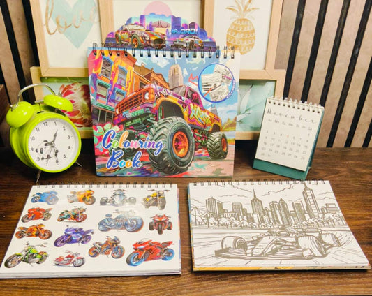 Coloring book with stickers