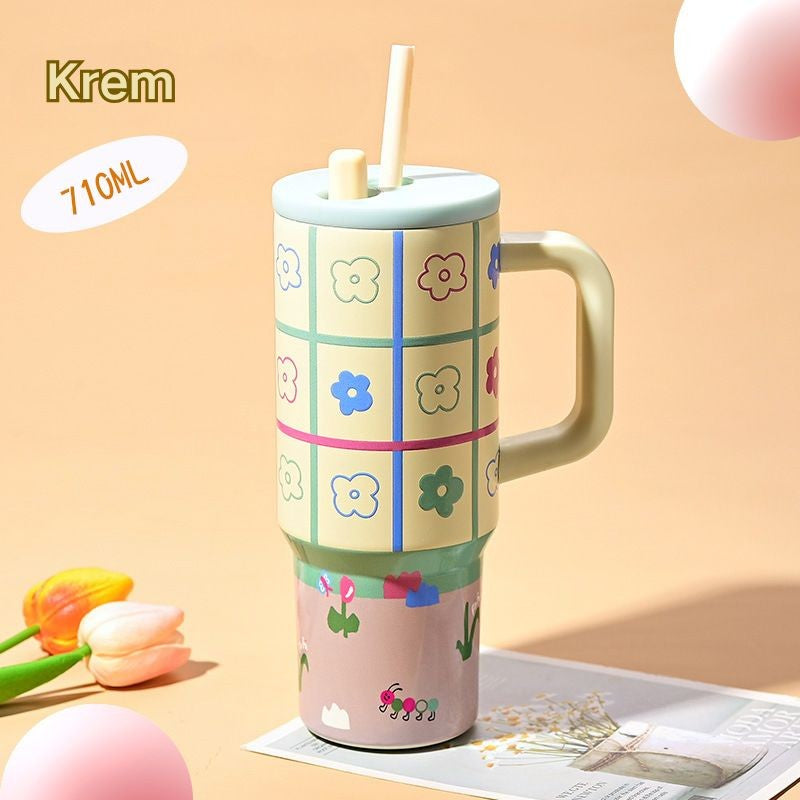 Kawaii Handle Straw Cup