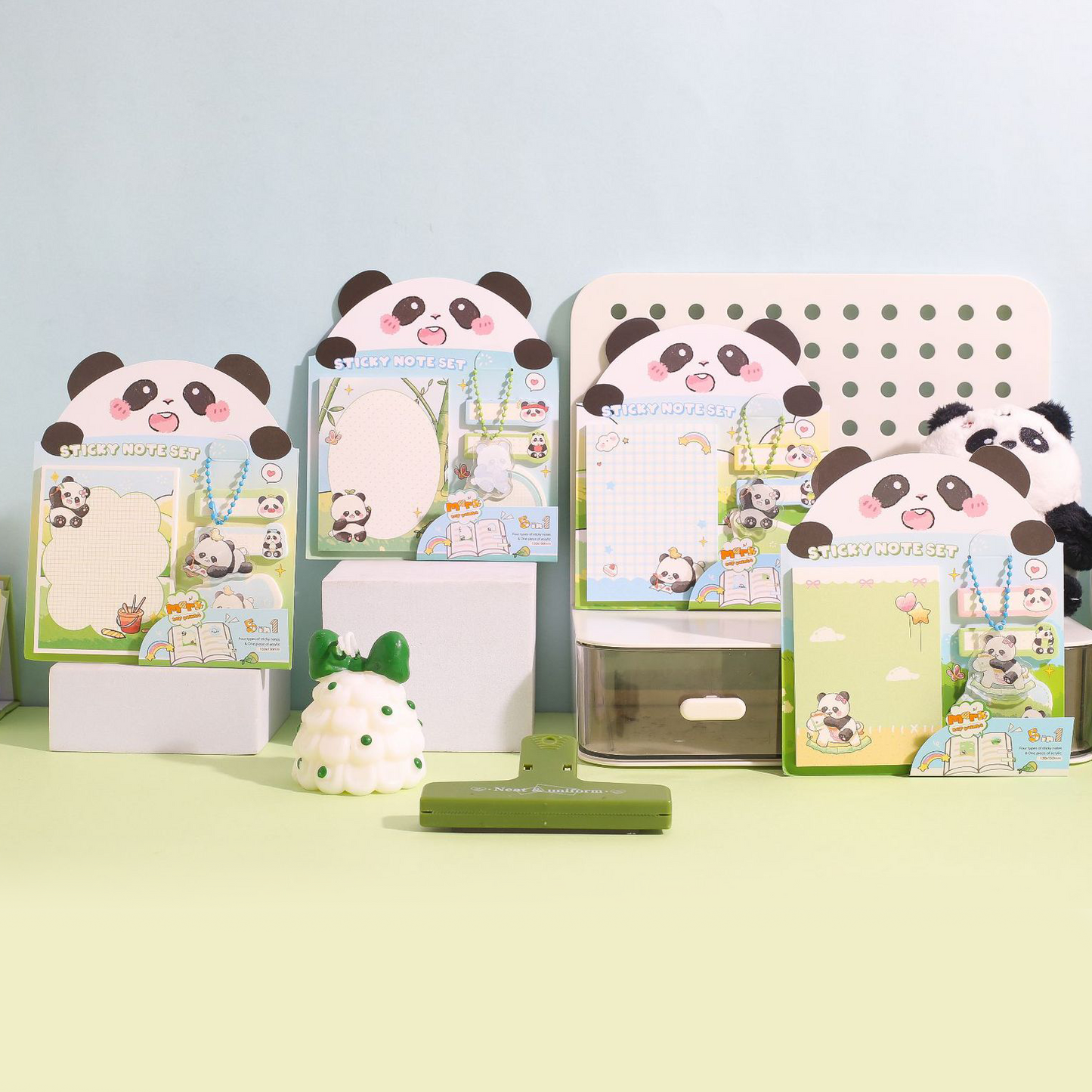 Cute Panda Puddle Sticky Notes