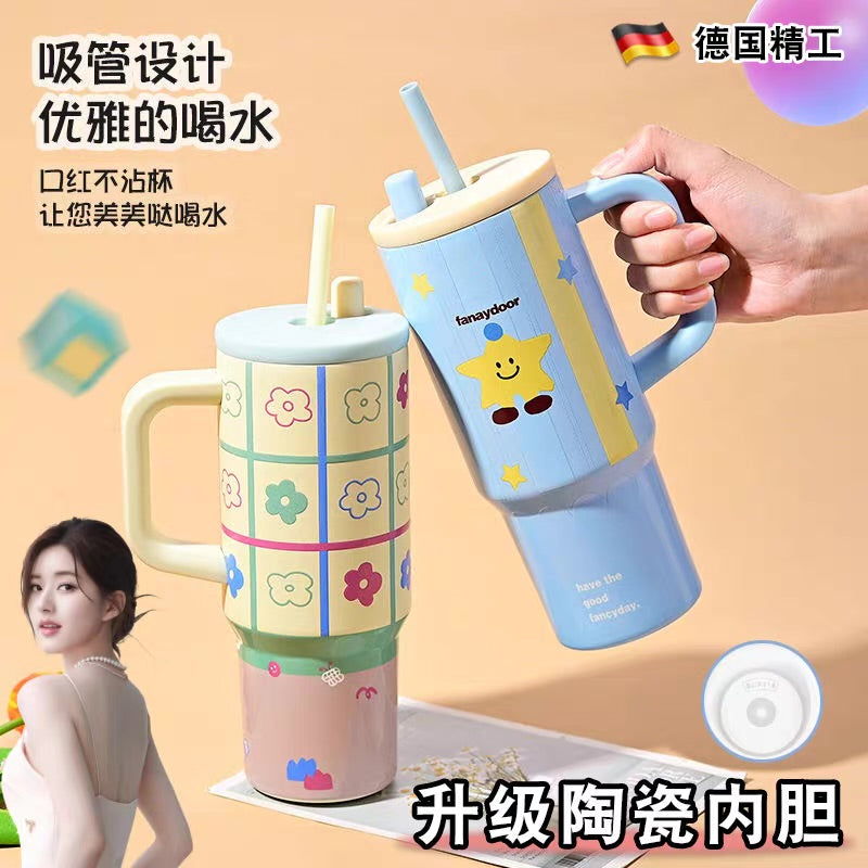 Kawaii Handle Straw Cup