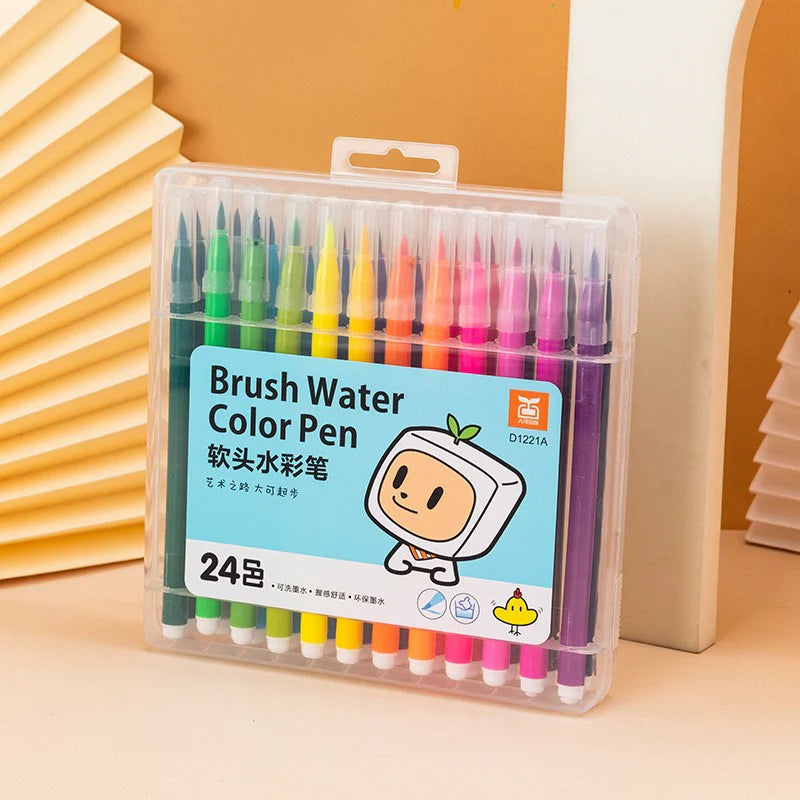 24-Color Brush Pen Sketch Markers - Perfect Artistic