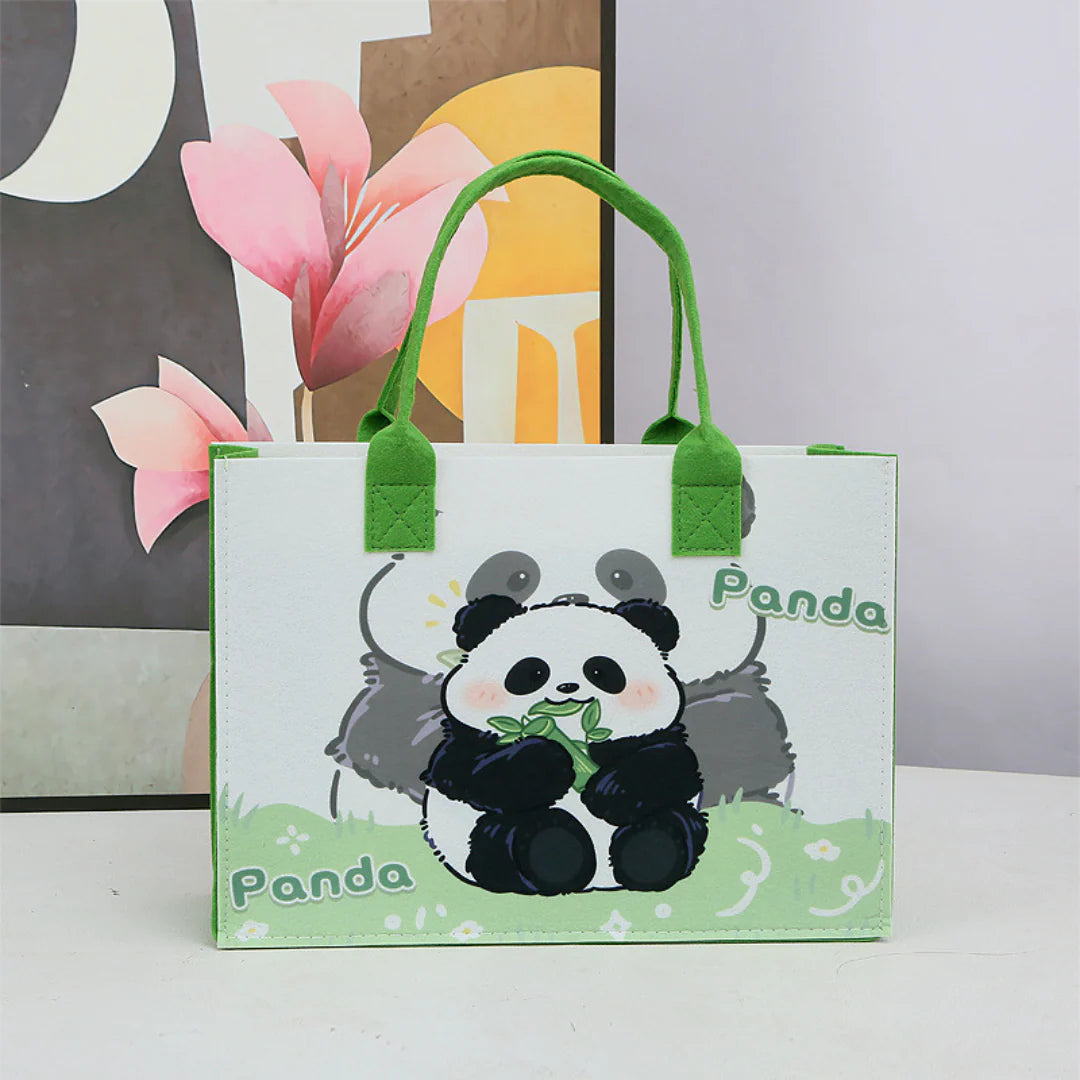 Felt Tote Bag With Zipper