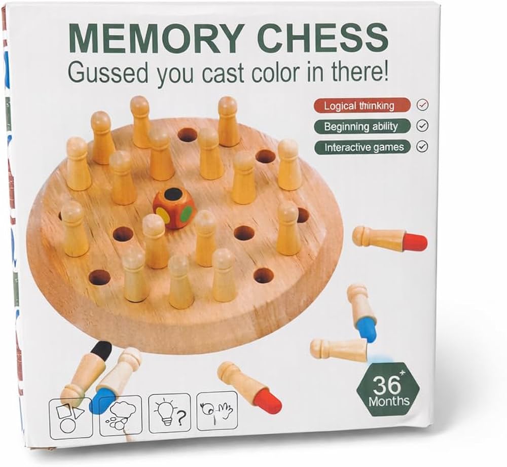 Wooden Memory Chess Game