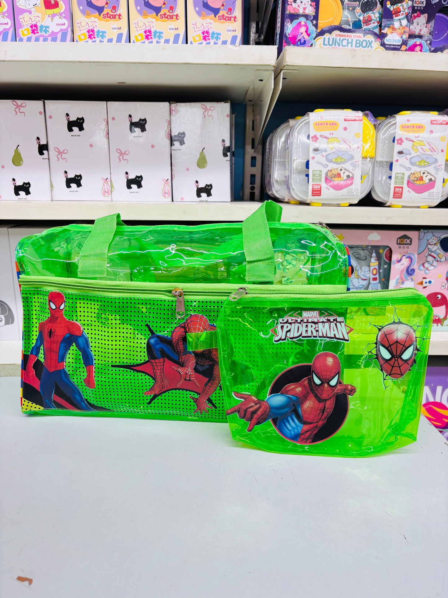 Character Neon Jelly Duffle Bag with Pouch