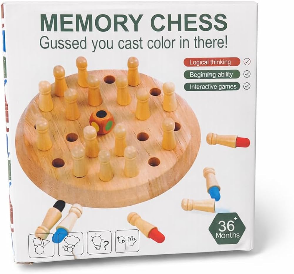 Wooden Memory Chess Game