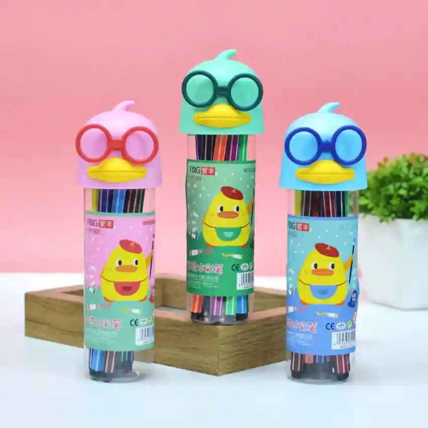 Goggles-Shaped Case Sketch Pens Set (12 Colors )
