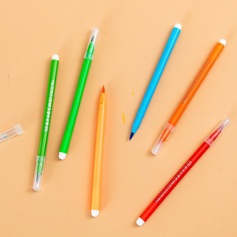 24-Color Brush Pen Sketch Markers - Perfect Artistic