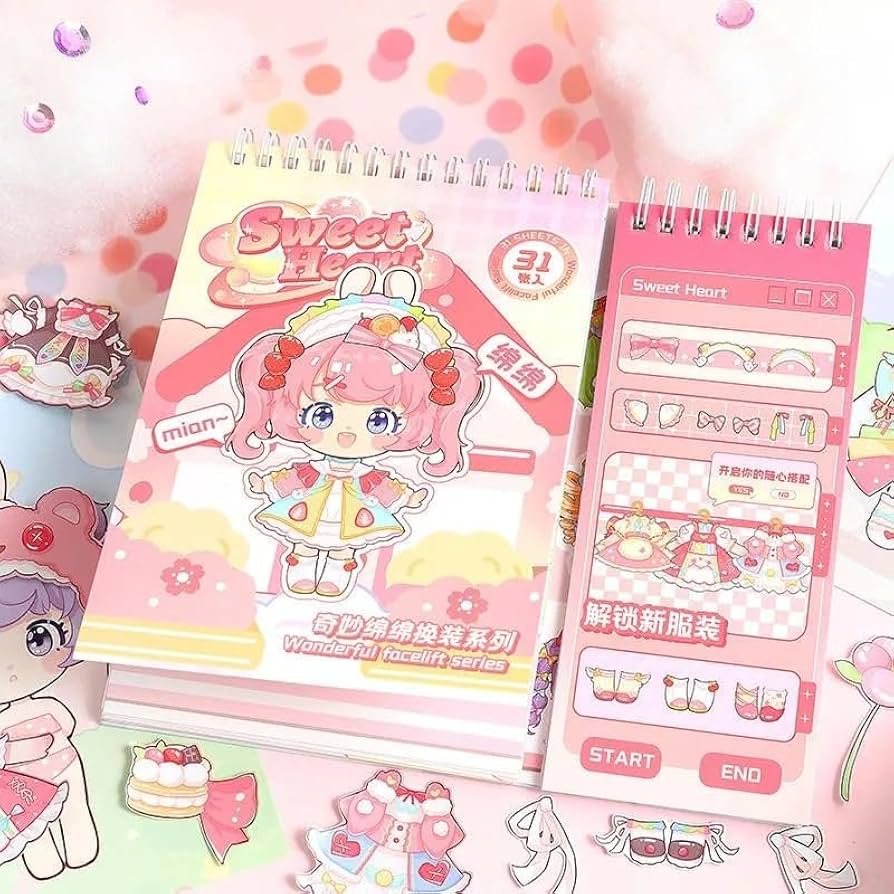 Doll dress-up sticker activity book