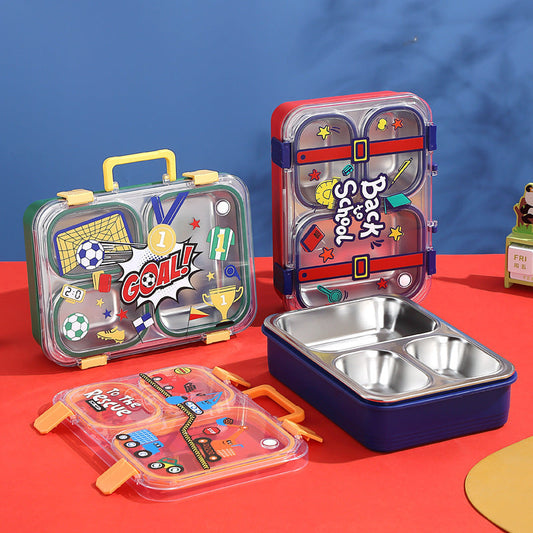 Stylish & Strong 3-Grid Stainless Steel Lunch Box 700ml