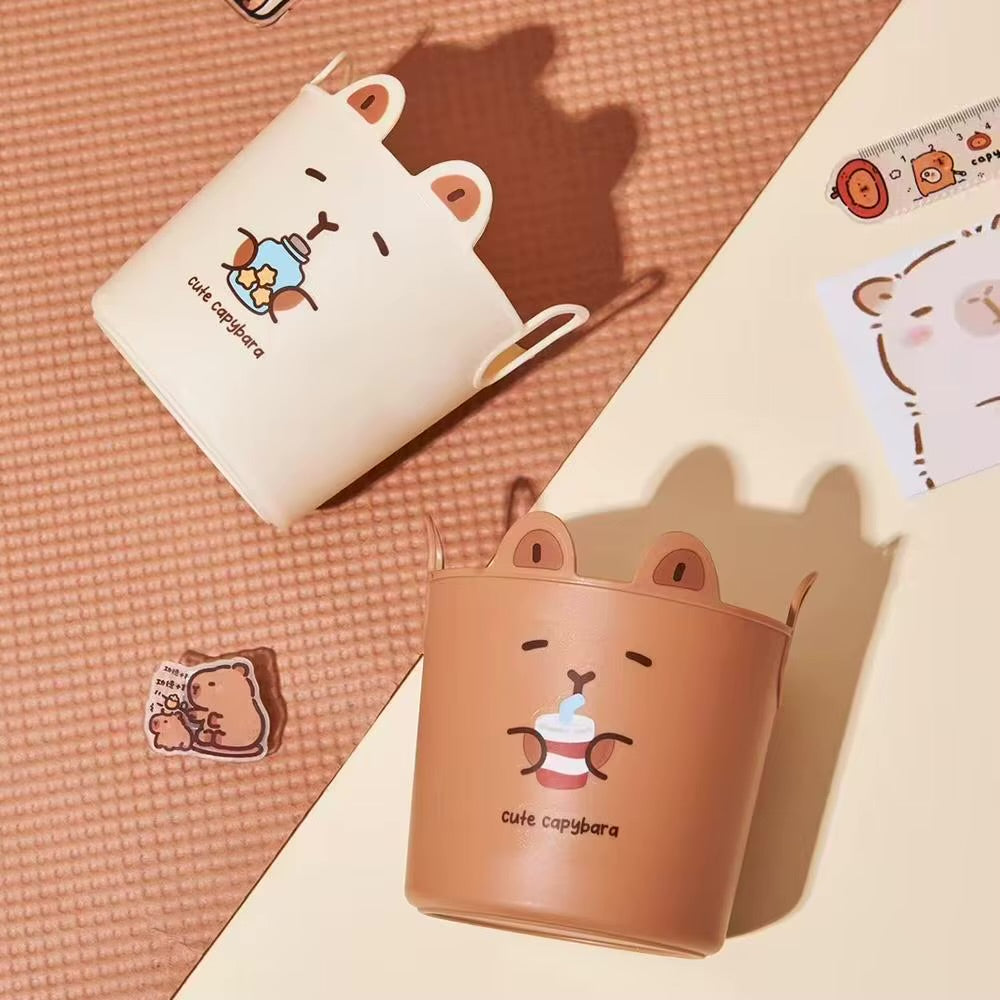 Cute Capybara Desk Organizer Bucket