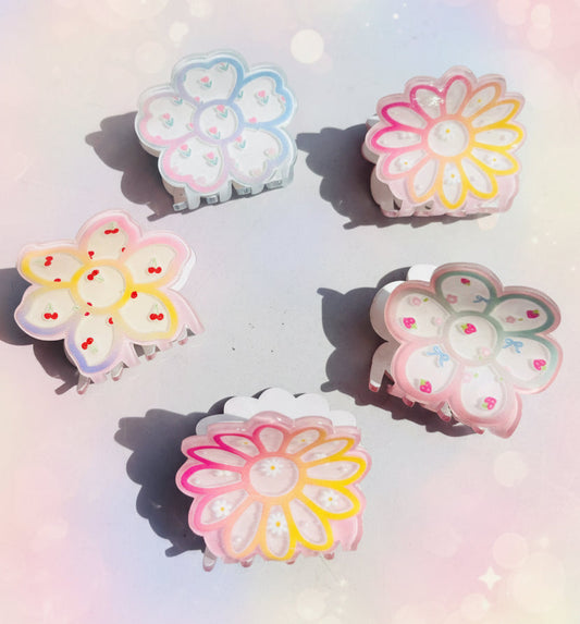 3D Flower Character Hair Clips